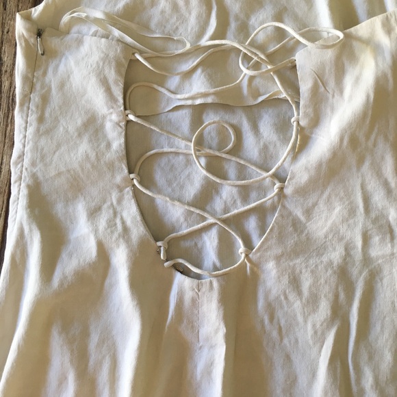 Theory strapless white dress wide side slits - Picture 3 of 7